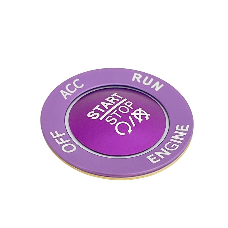 ALETAI Push Start Stop Button Cover Trim for 2015-2021 Dodge Challenger Dodge RAM 1500 Dodge Charger, Aluminum Alloy, Purple - Image 3